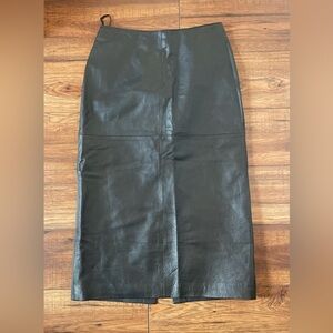 Madison Studio GENUINE LEATHER Black Pencil Skirt